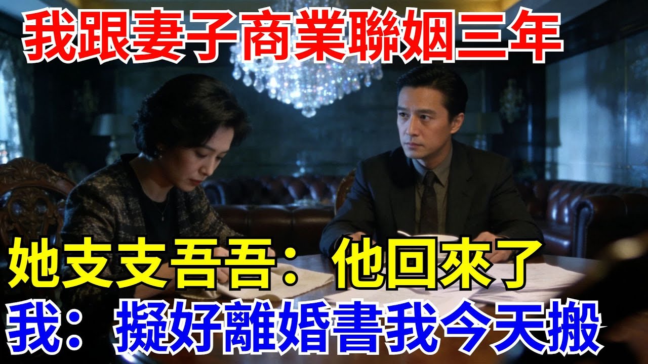 我跟妻子商業聯姻三年，不談感情只談錢,直到那天她支支吾吾：他回來……我慢慢放下手中碗筷：妳擬好了離婚協議，我今天就搬出去【酒館情事會】#男頻小說#都市#故事#小說#爽文