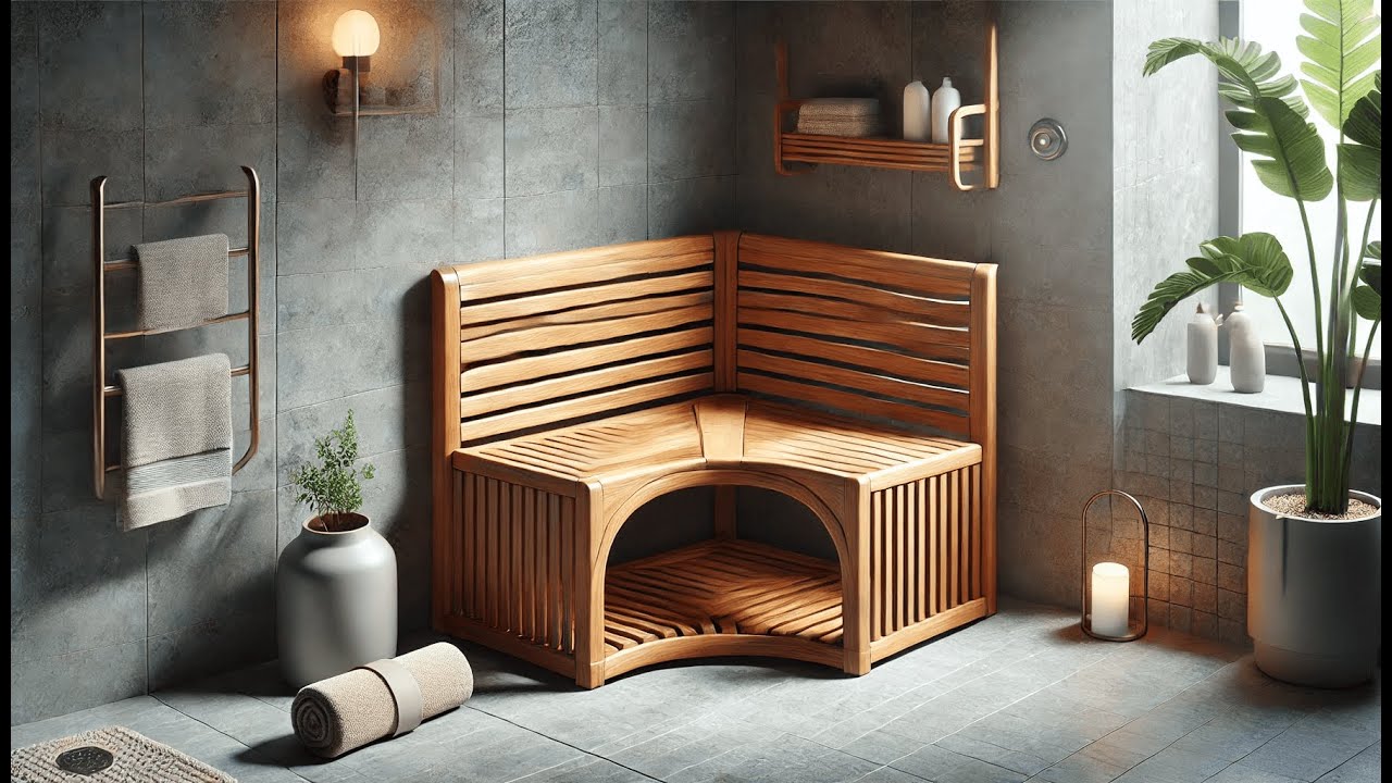 🚿 AquaTeak The Original Kai Corner Teak Shower Bench with Shelf | Best Teak Shower Corner Bench 🚿