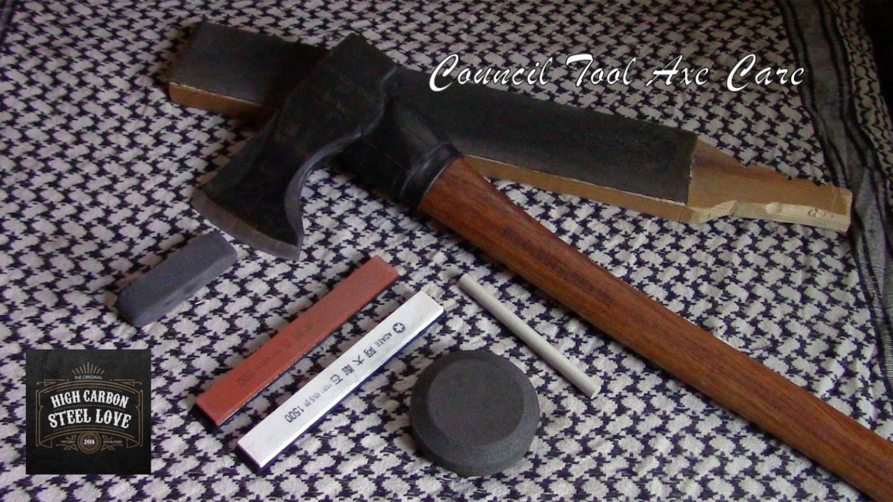 Cleaning, Sharpening, Honing and Treating My Council Tool Woodcraft Pack Axe - HighCarbonSteel Love