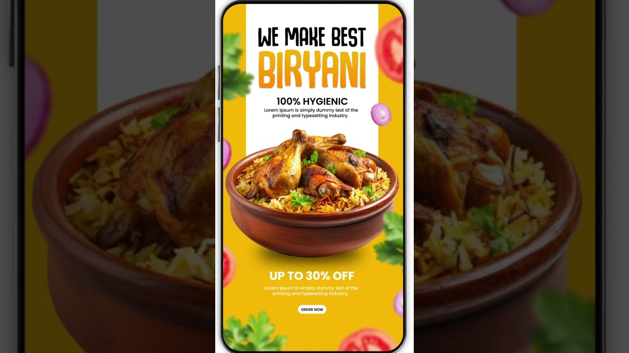 Food Social Media Poster Animation in After Effects, Motion Graphics Promo Video for Food Ads#motion