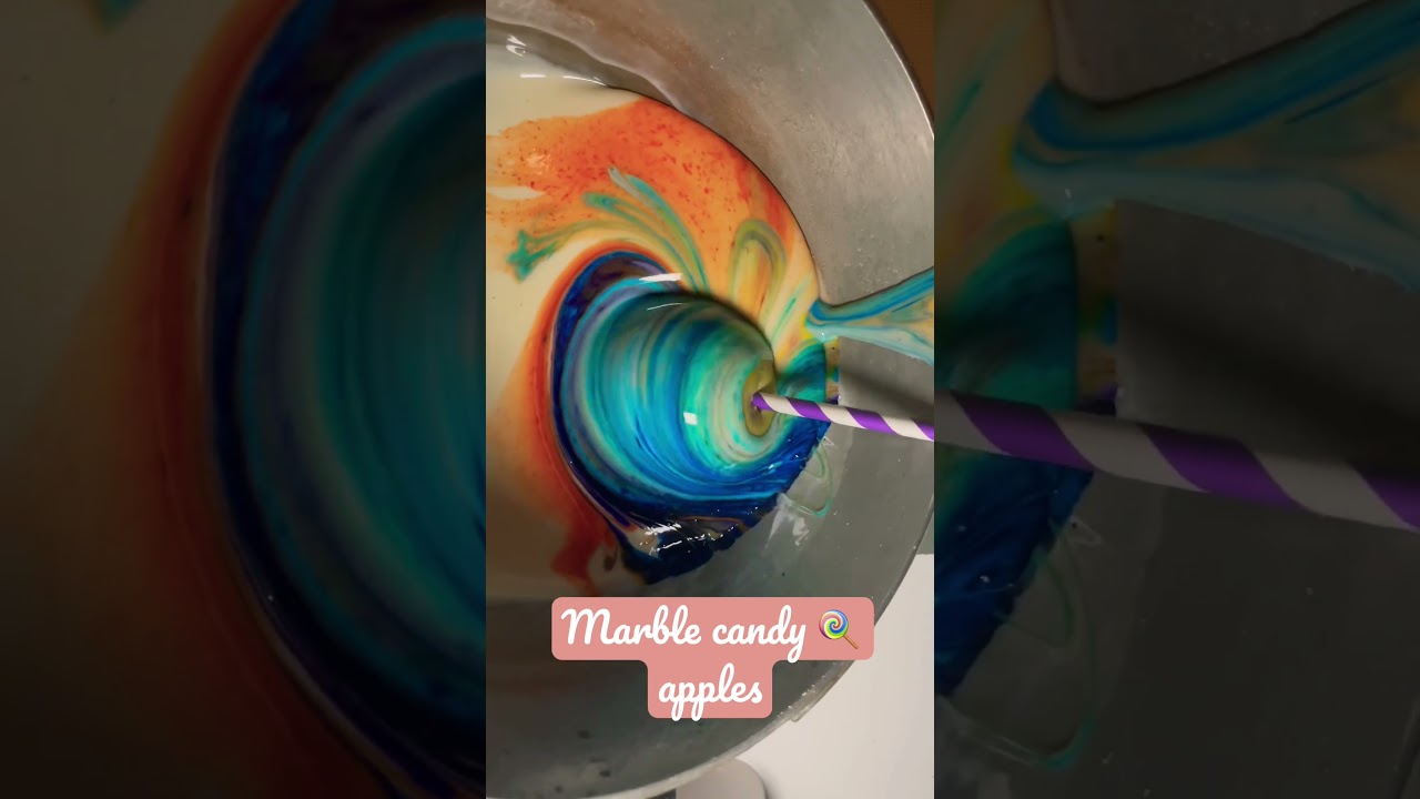 EASTER 🐣 MARBLE CANDY APPLES 🍏 #candyapples #candy #sweets #candiedfruit #treats #marble #party