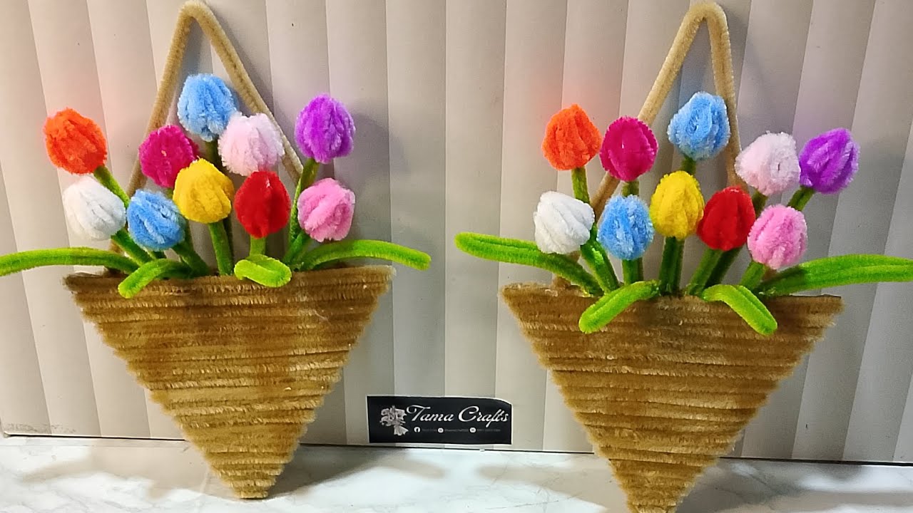 Hanging Flower Pot Pipe Cleaner Tutorial