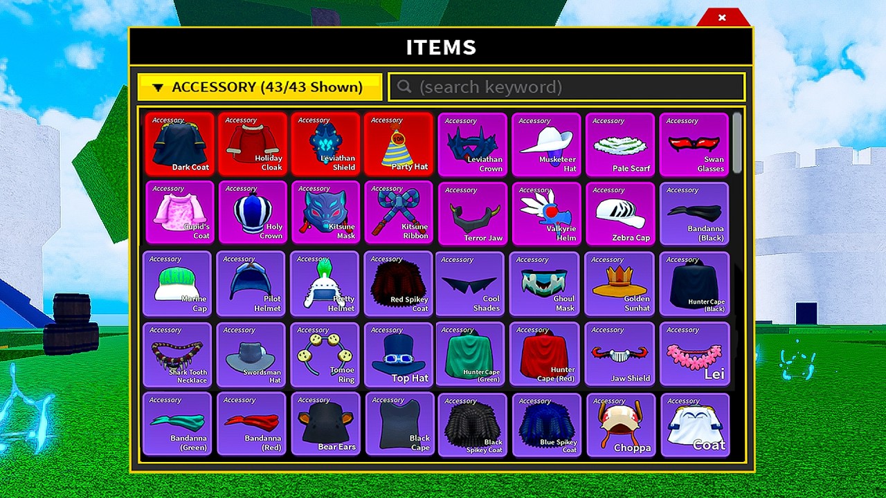 PEGANDO TODOS OS ACESSÓRIOS NO BLOX FRUITS EM 24 HORAS!!