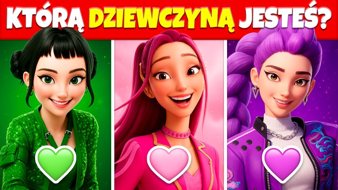 Jakim typem DZIEWCZYNY jesteś? 💜 Rumi 💖 Mira 💚 Zoey - Test osobowości KPOP Demon Hunters