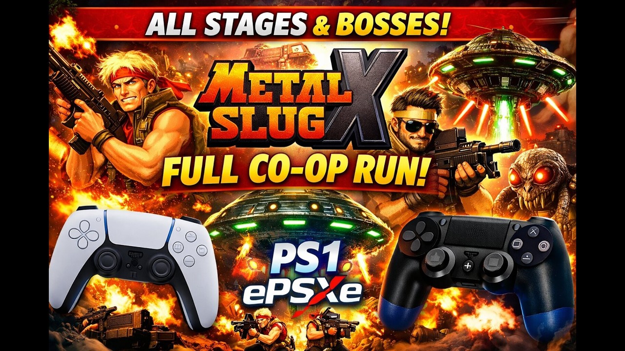 Metal Slug X PS1 Full Run – All Stages & Bosses (Co‑Op 2 Player)