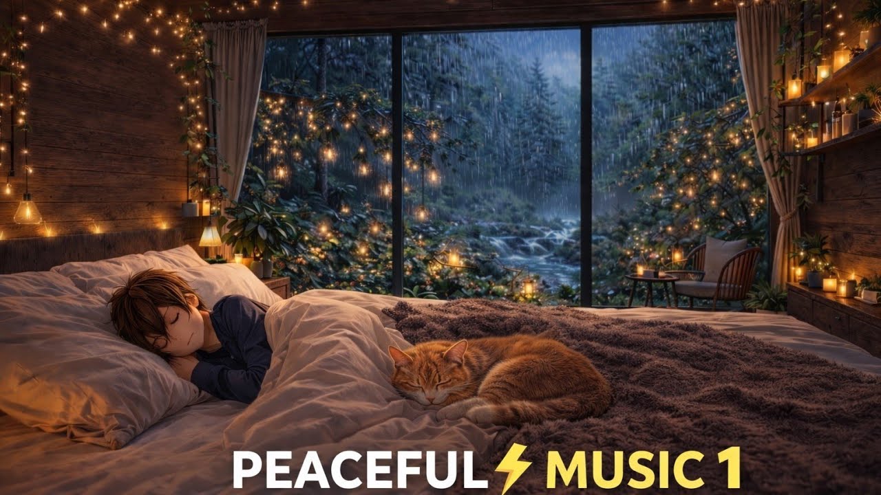PEACEFUL ⚡ MUSIC | Rain Sounds for Deep Sleep 🌧️ Cozy Night Relaxation#sleep #sleepmusic #Deepsleep