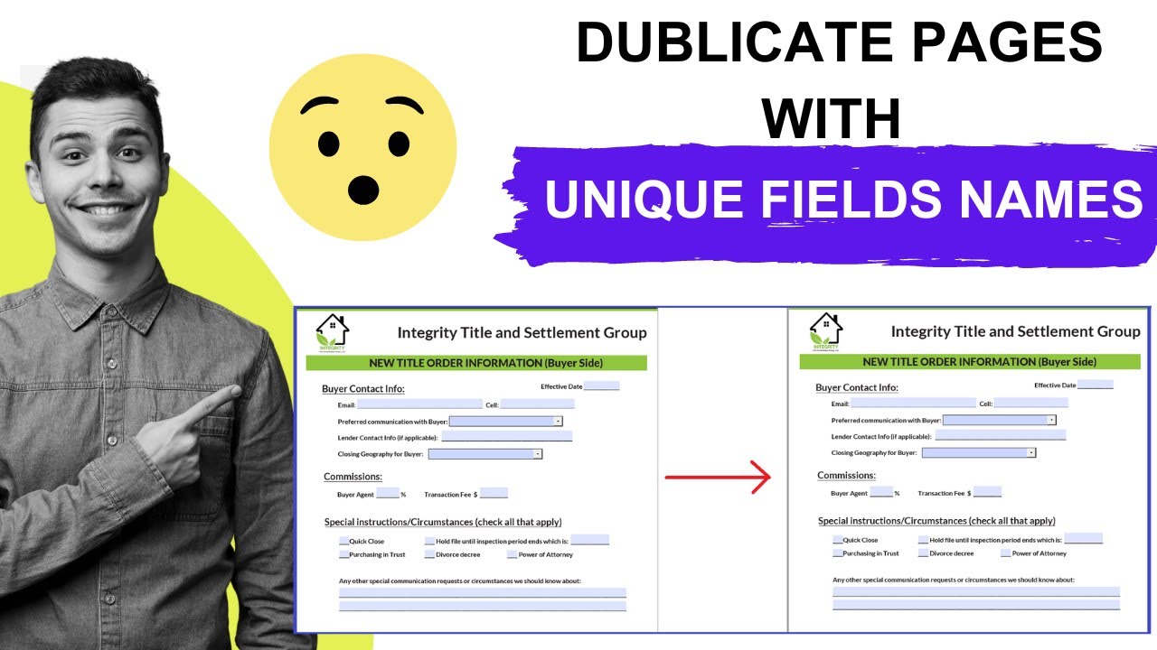 Duplicate Page in pdf form with unique field names on new generated page (In One Click Only)