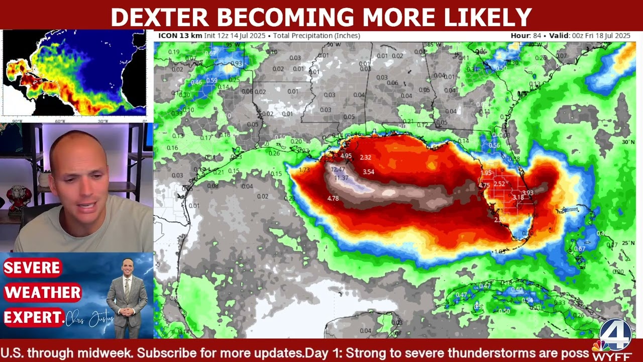 Dexter threat now higher…looking at Impacts in FL, GA and the Carolina