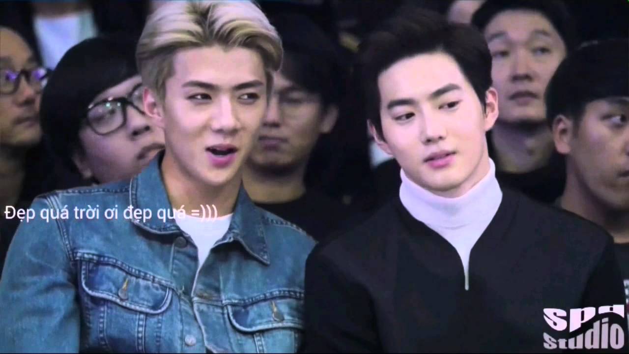 [SH꽃][151019] Funny Sehun and Junmyeon at SFW 2015