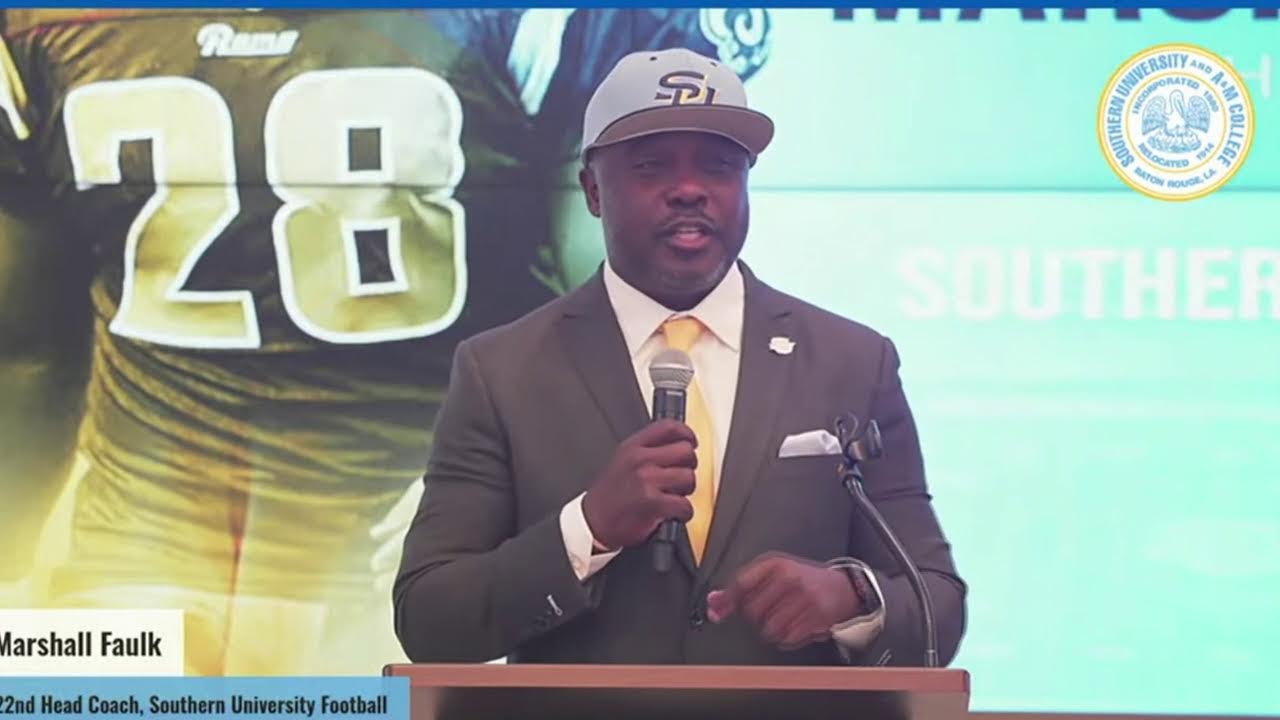 LIVE: Marshall Faulk introduced as head coach of Southern University football team