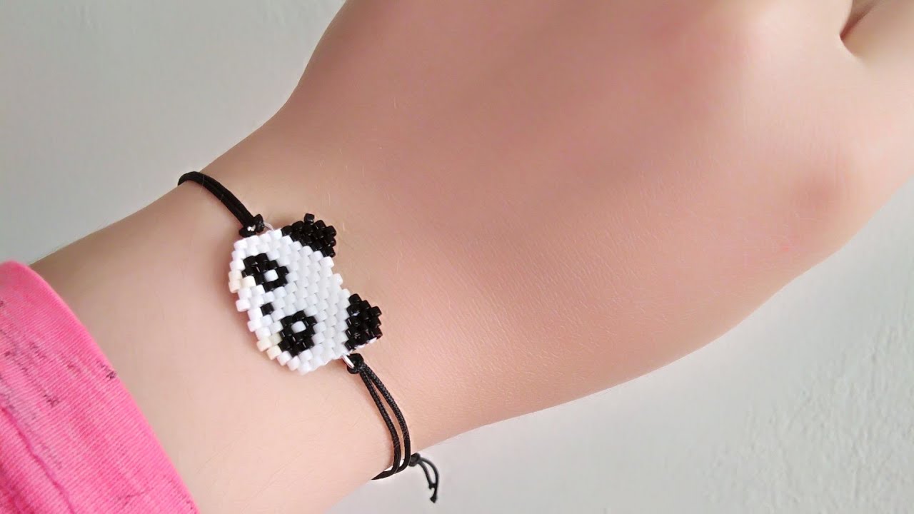Panda figürü miyuki bileklik/panda figürü miyuki halhal/Dıy beaded braclet/çok şık miyuki bileklik