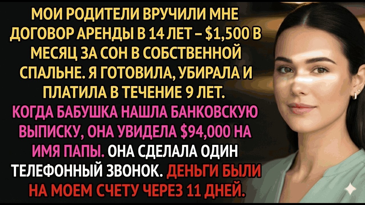 Мои родители брали с меня $1500 в месяц в 14—когда бабушка узнала, она быстро среагировала