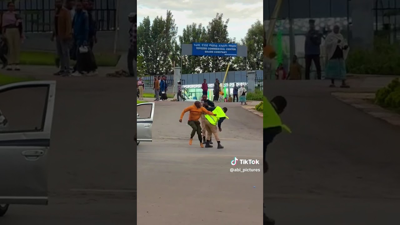 This is unexpected: fight on the street of Addis Ababa between traffic police and civilian car drive