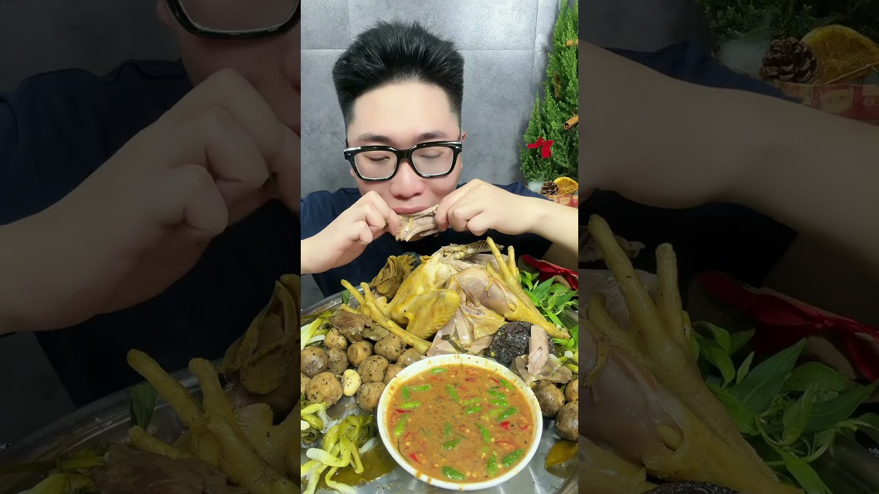 Lại thèm gà hấp hành #mukbang 