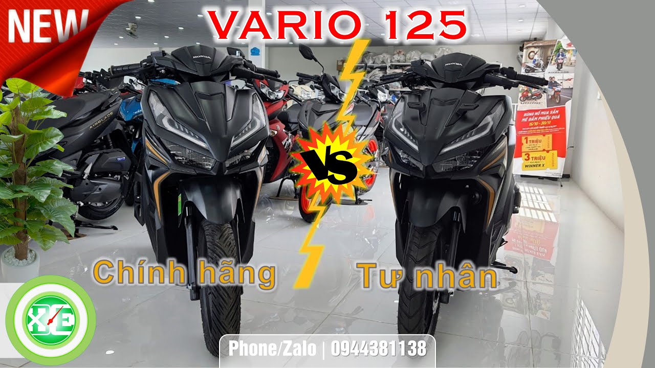 XE & XE | So sánh Honda Vario 125i nhập khẩu chính hãng với nhập khẩu tư nhân - Đặc biệt | Đen nhám