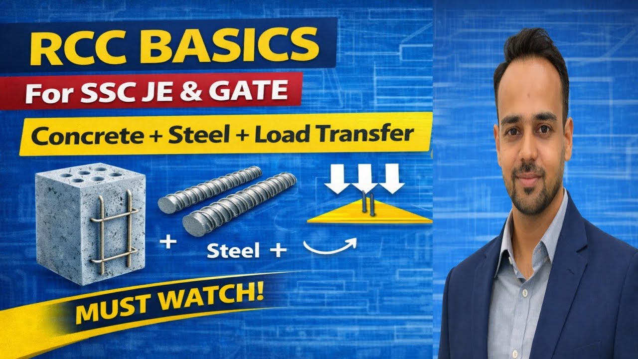 RCC Basics for Beginners | Concrete, Steel & Load Transfer Explained | SSC JE & GATE