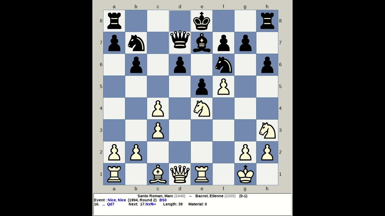 Santo Roman, Marc vs Bacrot, Etienne | Nice Chess 1994, France