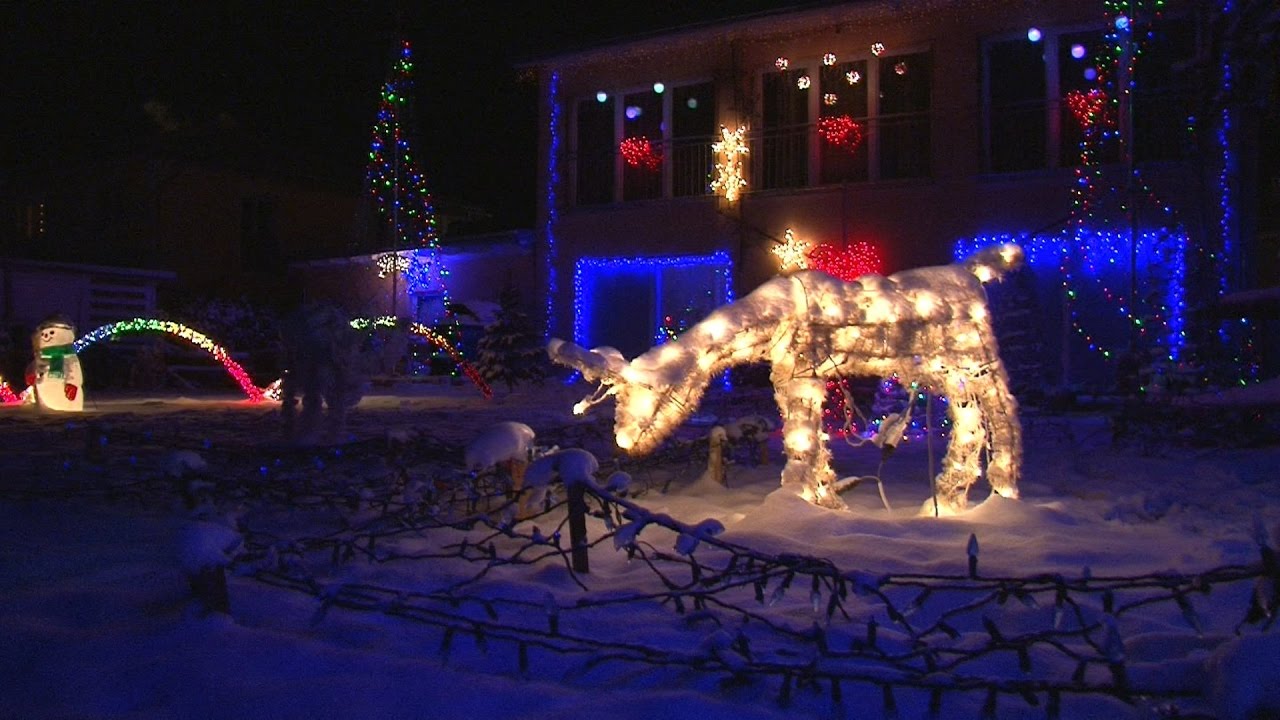 Animierte Christmas-Lightshow mit Musik, Hohenlinden-Ebersberg Weihnachtsbeleuchtung, Drück mich
