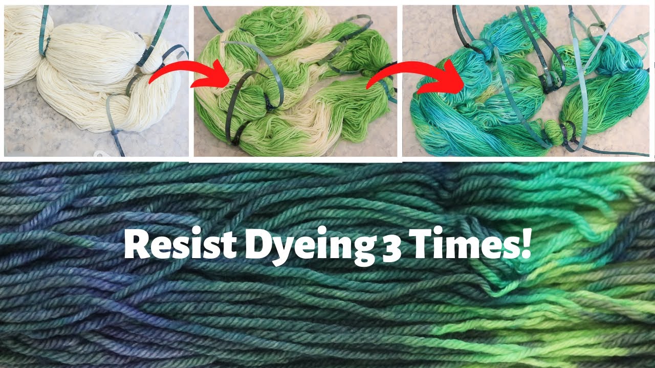 Dyepot Weekly #186 - Resist Dyeing Yarn 3 Times Using 3 Different Dye Colors!