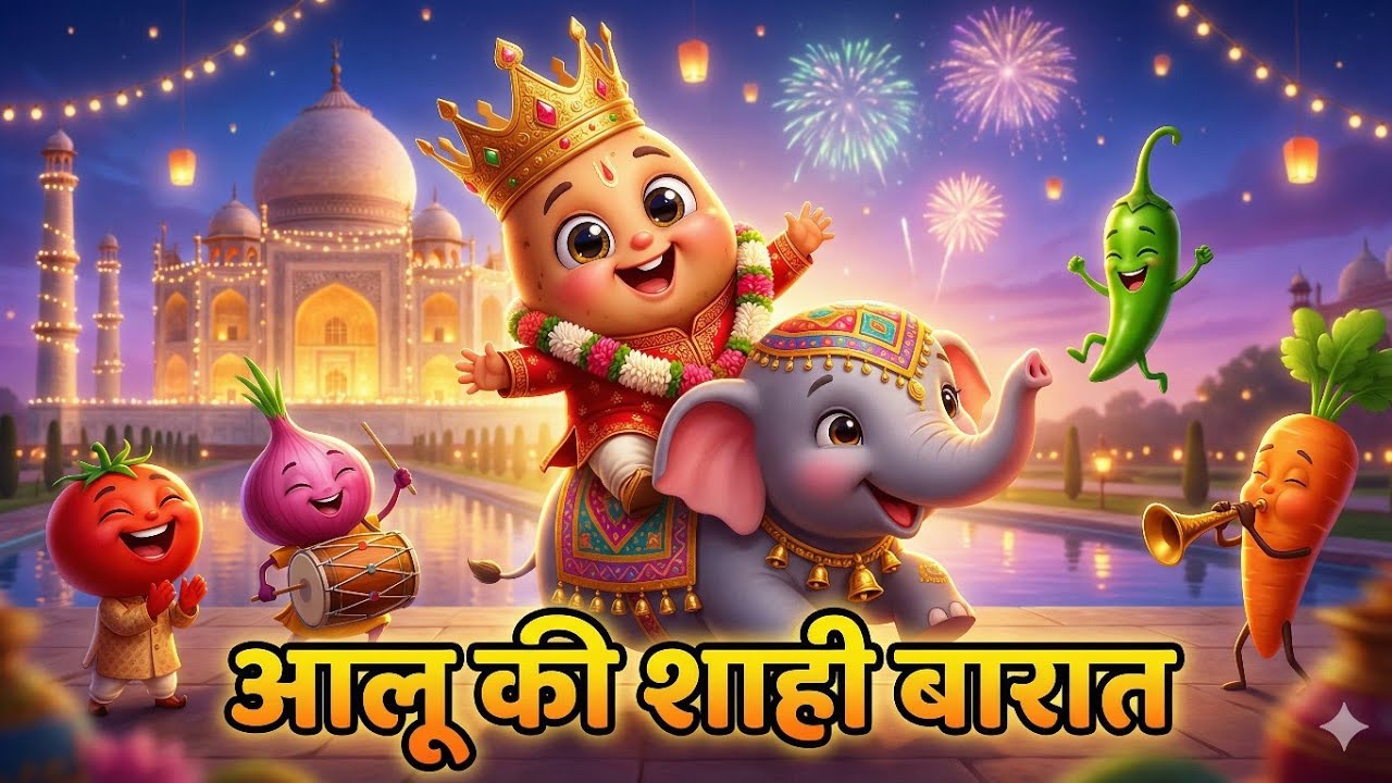 aloo ki nikli barat | kids song | Hindi Cartoon | Vegetable Rhymes 