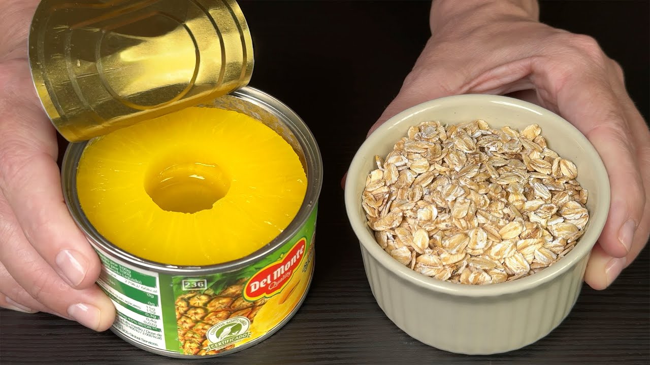 5-Minute Healthy Pineapple Oat Cake | No Flour, No Sugar 🍍🍯