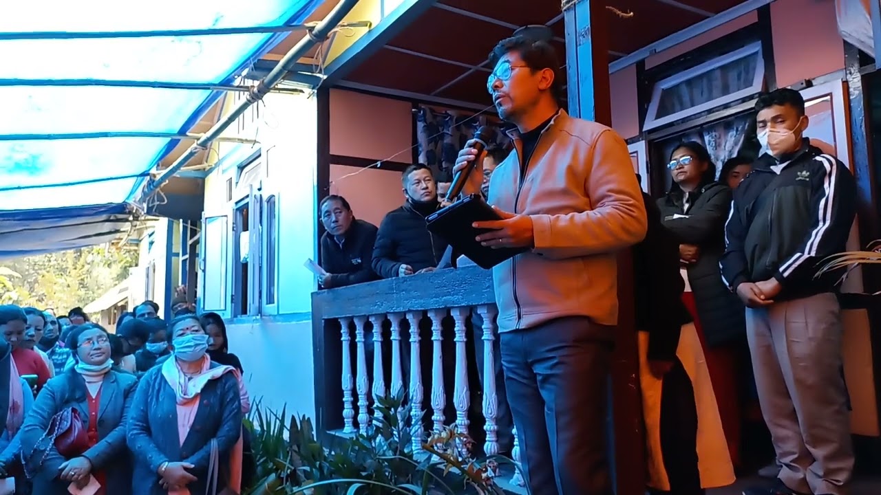Rev. Daniel Chettri during the funeral ceremony of Late Mon Maya Rai of Khamdong #christian#jesus