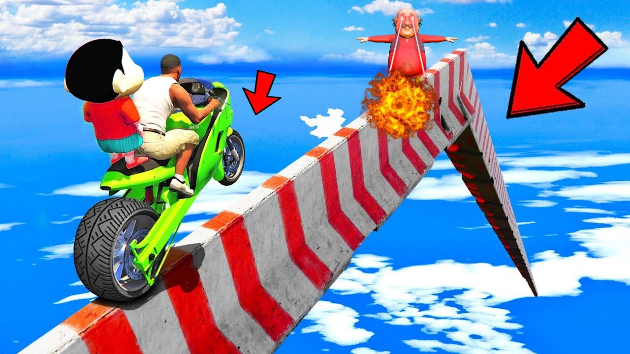 SHINCHAN AND FRANKLIN TRIED THE IMPOSSIBLE AND HARDEST BIKE CHALLENGE GTA 5 | TAMIL | KILLADI GAMING
