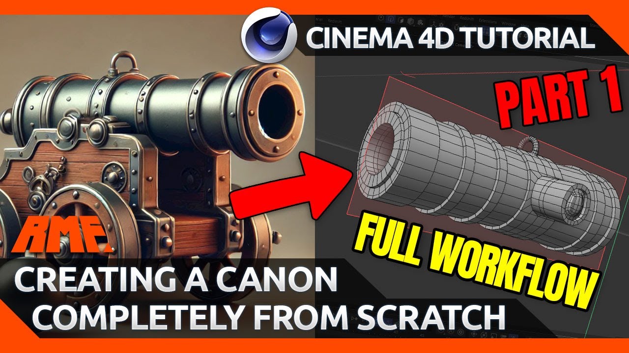 🎯Building a Game-Ready Cannon in Cinema 4D 💥| PART 1 | 3D Asset Creation for Unreal Engine