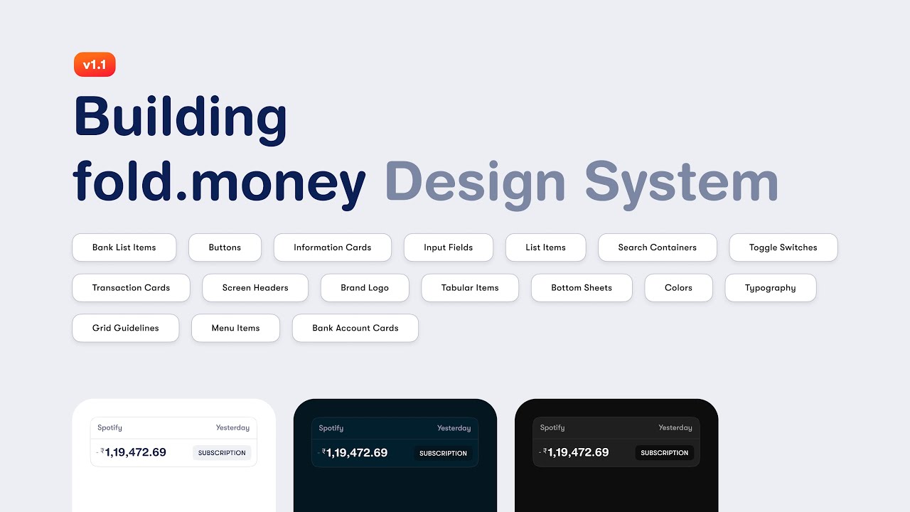 Building fold.money Design System — v1.1 Walkthrough