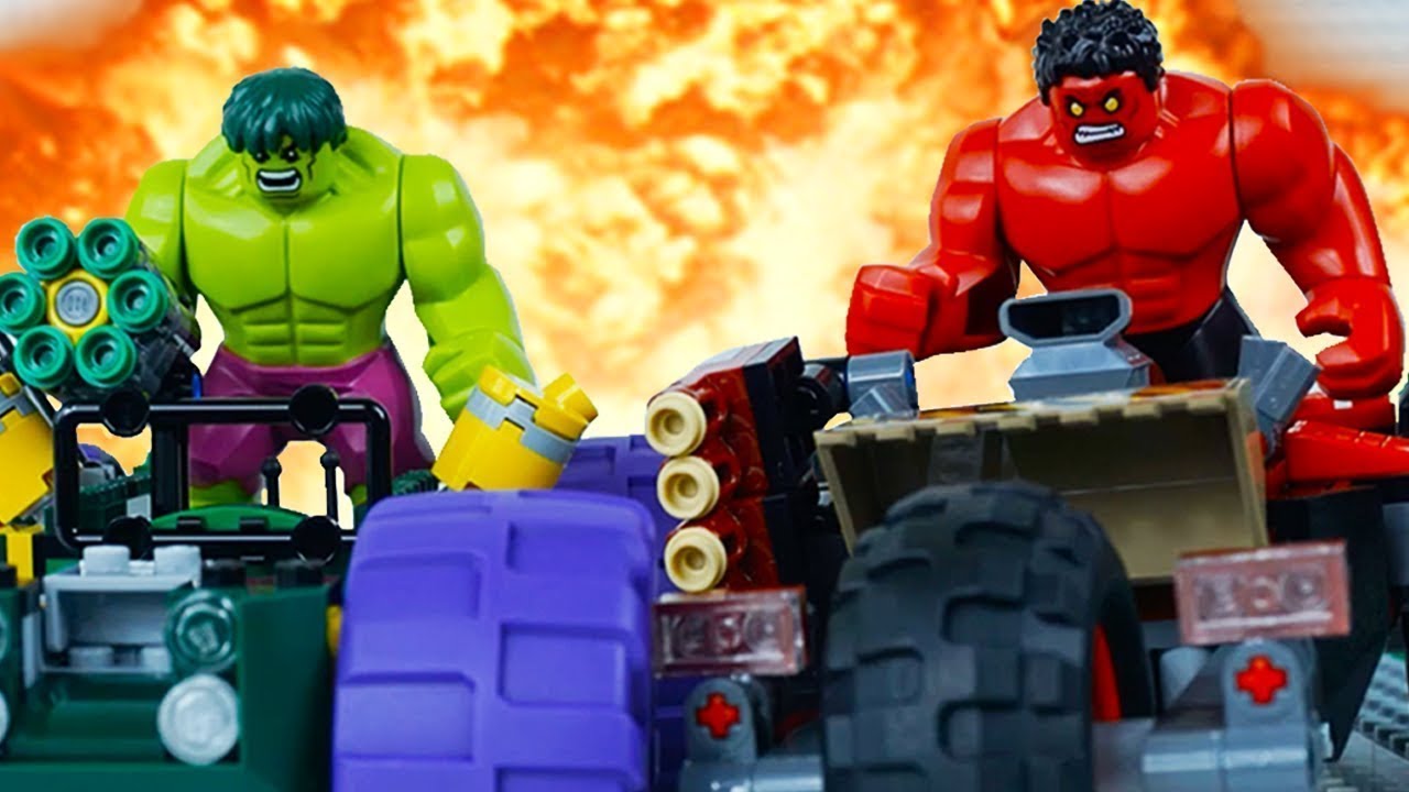 LEGO Hulk STOP MOTION W / Hulk против Red Hulk: Гонки | LEGO Hulk Brick Building | По LEGO Worlds
