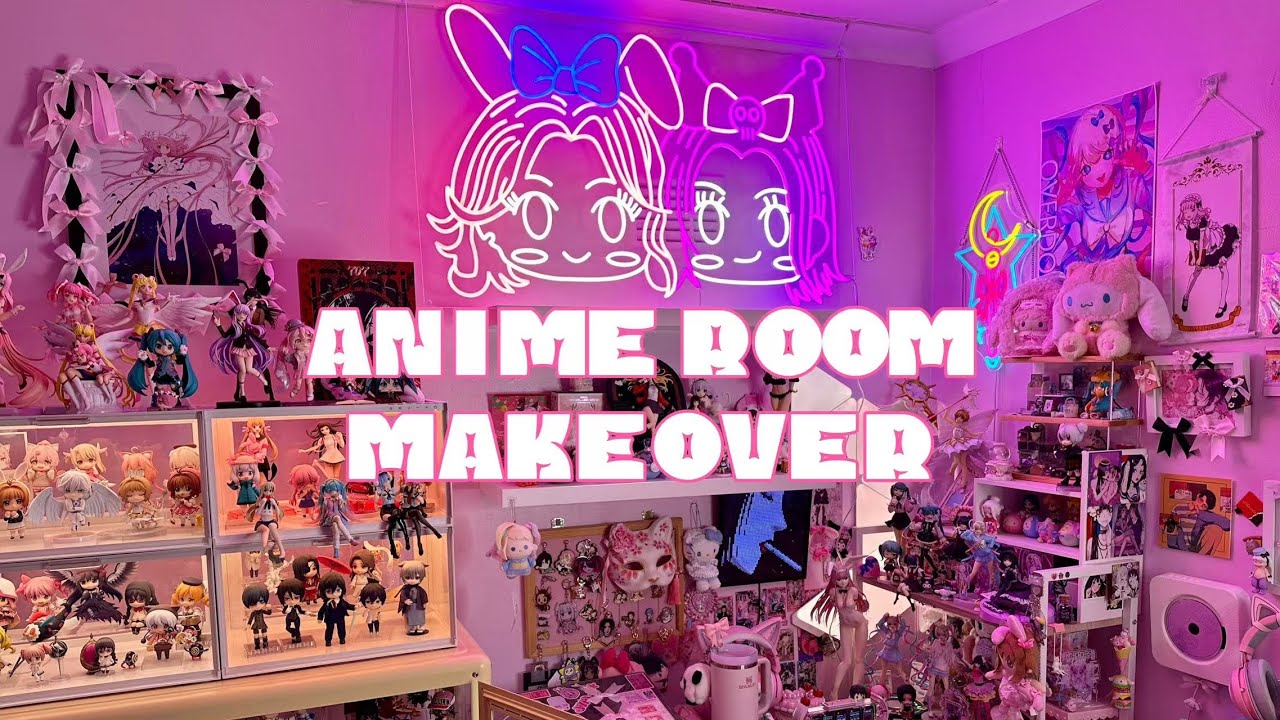 Anime Room Makeover˚.🎀༘⋆ Declutter, Unboxing & Room Tour!