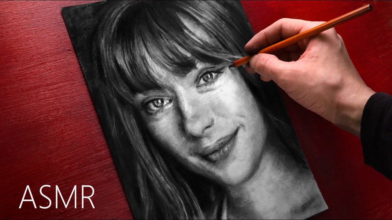 ASMR Drawing Zlata ASMR with Charcoal - No Talking