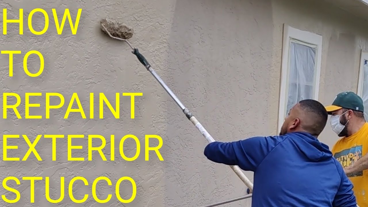 HOW TO REPAINT 🎨 🖌 EXTERIOR STUCCO #painting stucco