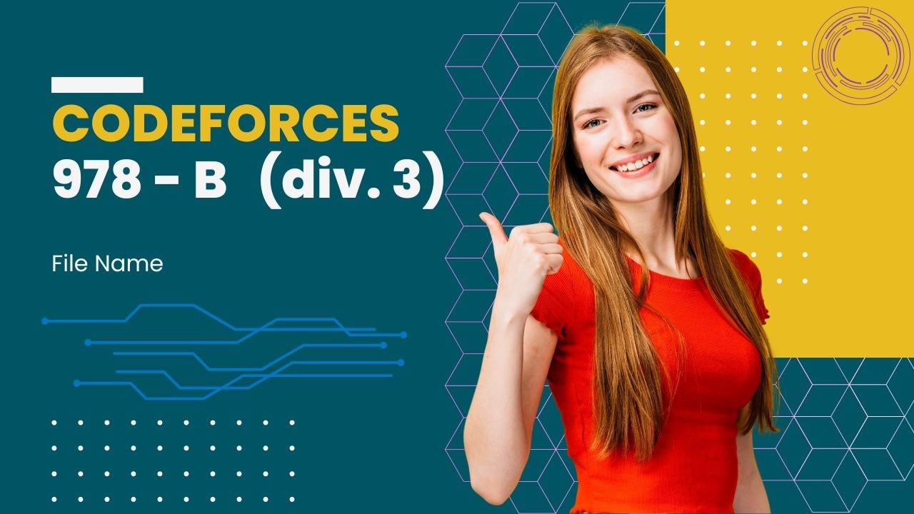 Codeforces 978B | File Name Solution | String Manipulation for Beginners