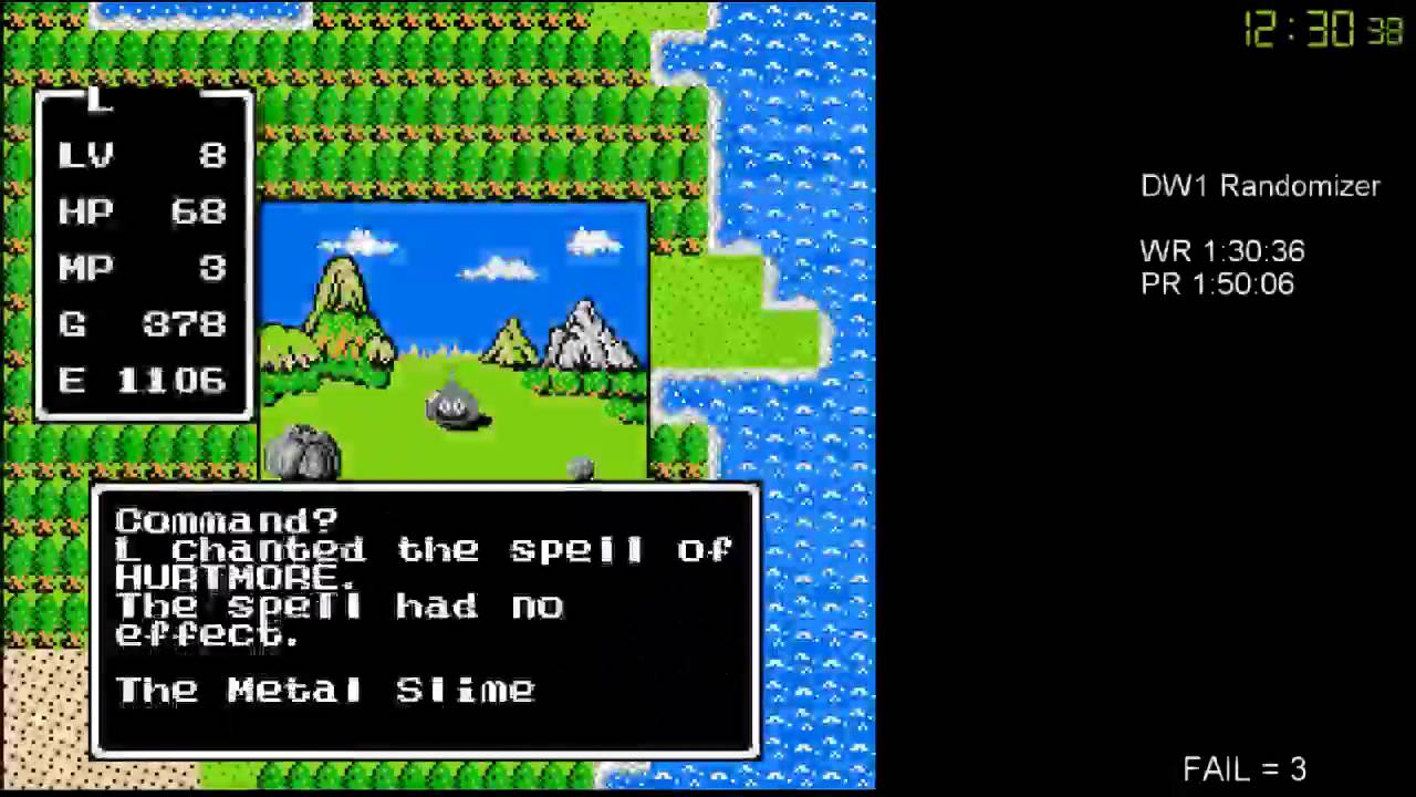 Hilarious encounter with a Metal Slime (Dragon Warrior Randomizer)