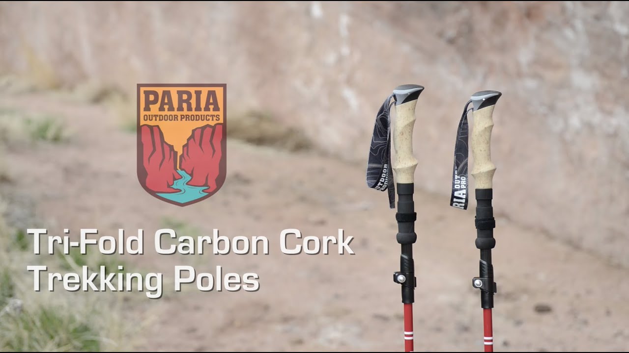 Tri Fold Carbon Cork Trekking Poles by Paria Outdoor Products