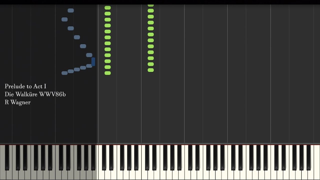 Prelude to Act I - Die Walküre WWV86b - R Wagner - Synthesia Piano Tutorial