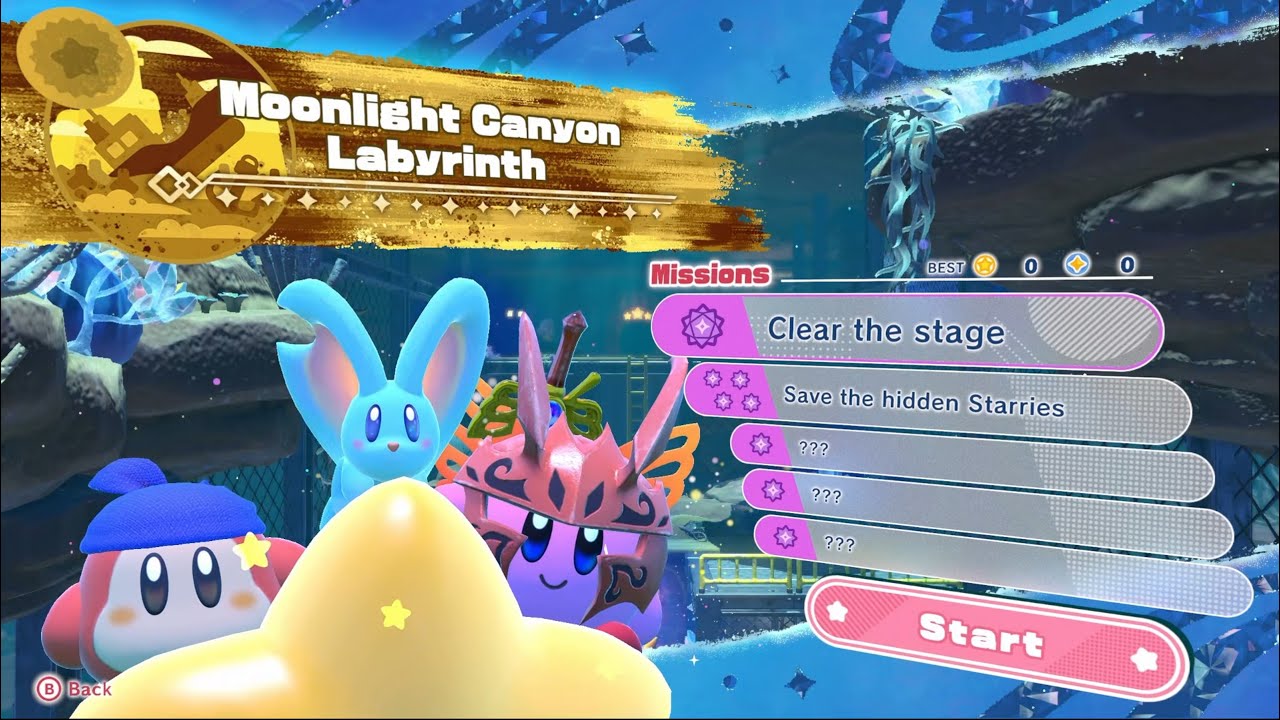 Kirby Star-Crossed World - Moonlight Canyon Labyrinth