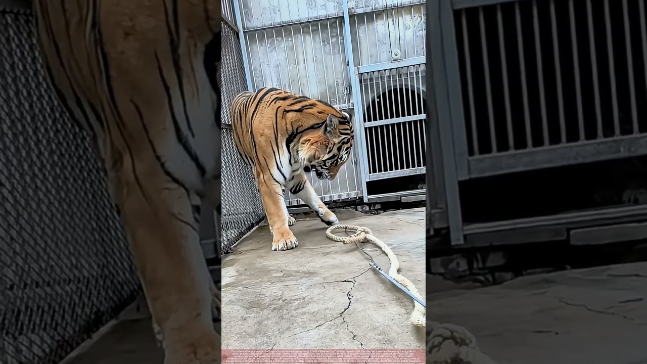 Zookeepers Try to Restrain Tiger for Paw Treatment