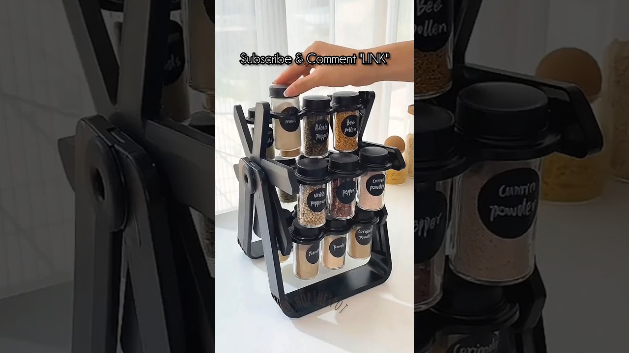 360&deg; Rotating Spice Rack |18 Glass Jar Organizer for Your Kitchen!✨ |Spice Organizer #amazonfinds