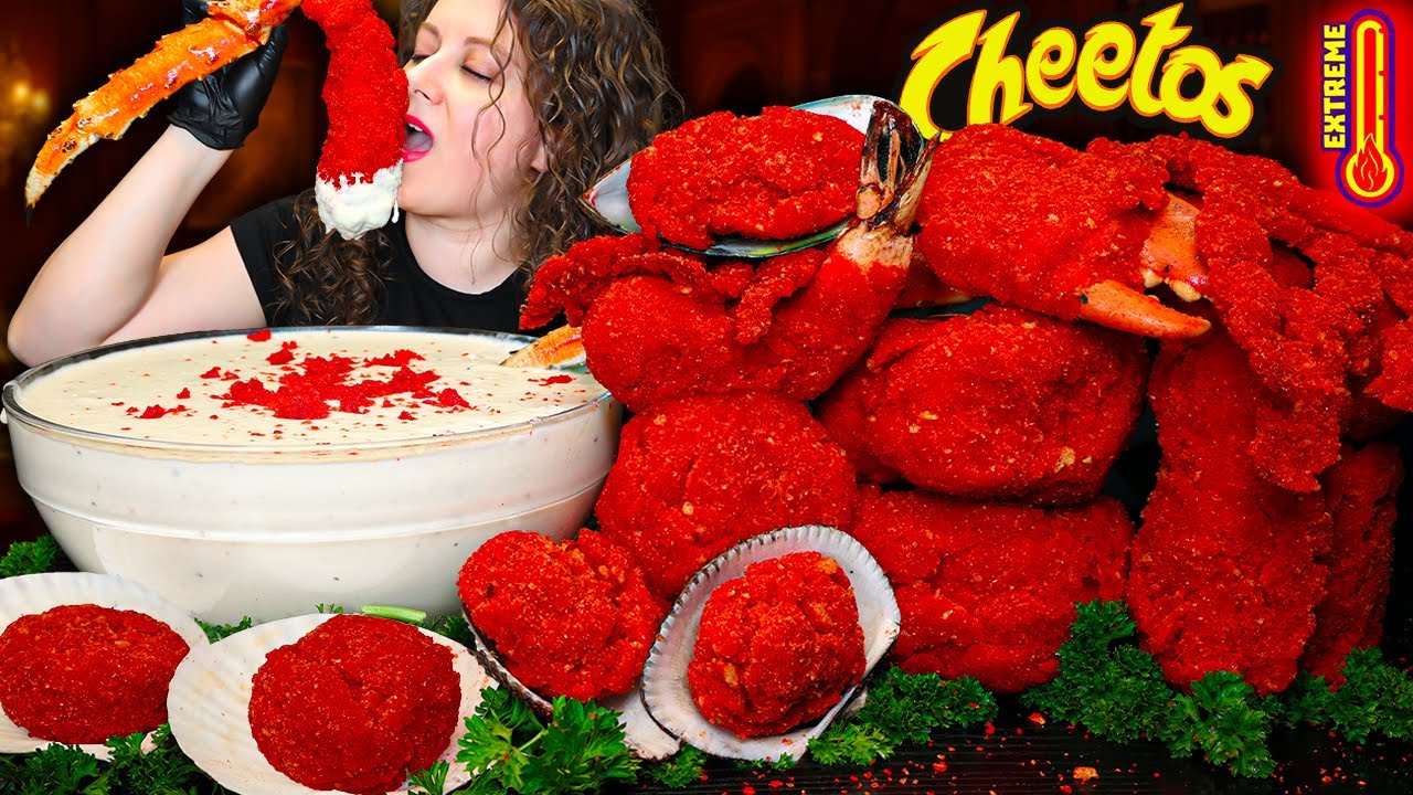 DEEP FRIED HOT CHEETOS KING CRAB SEAFOOD MUKBANG | SEAFOOD | MUKBANG | DESHELLED LOBSTER | SEAFOOD
