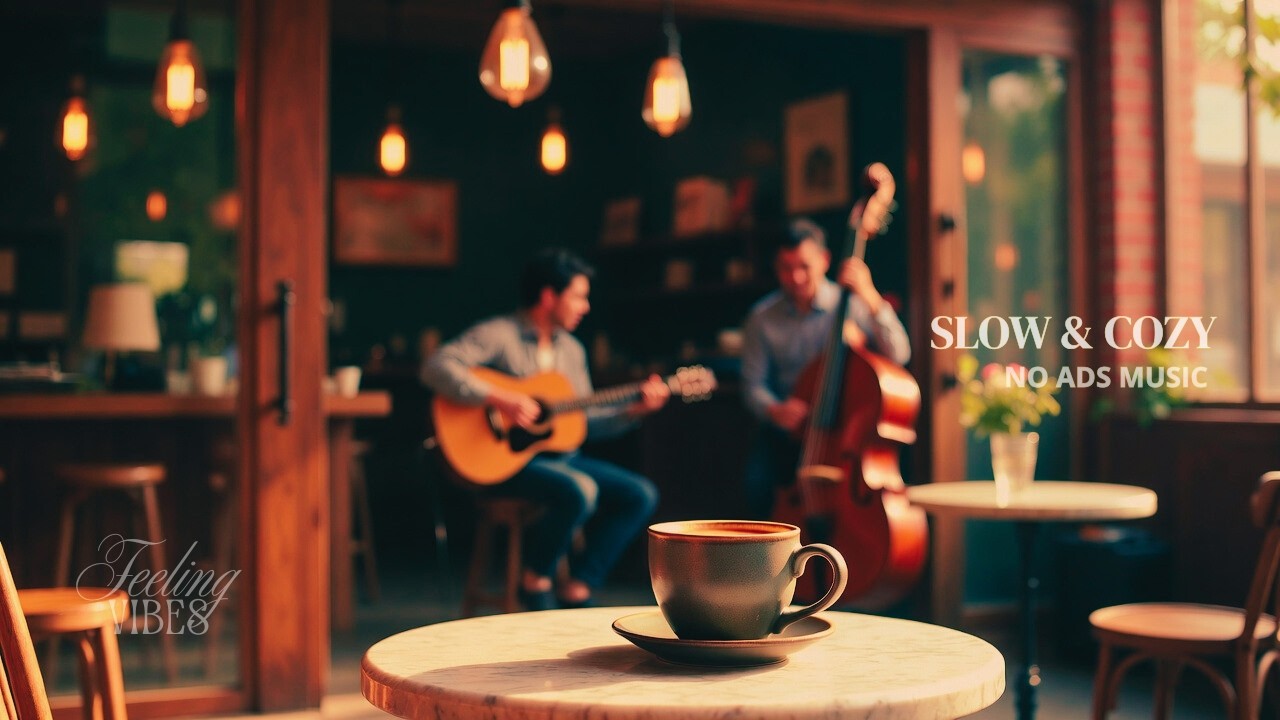 (No Ads) This Feels Like A Slow & Cozy Café Morning ☕ (Focus/Relax)|Acoustic Guitar For Work & Study