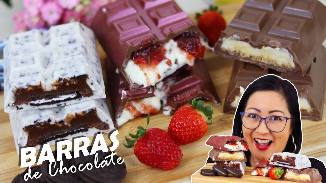 TRÊS SABORES DE BARRAS DE CHOCOLATE SUPER RECHEADAS  - A SENSAÇÃO DE FAÇA E VENDAS DO MOMENTO