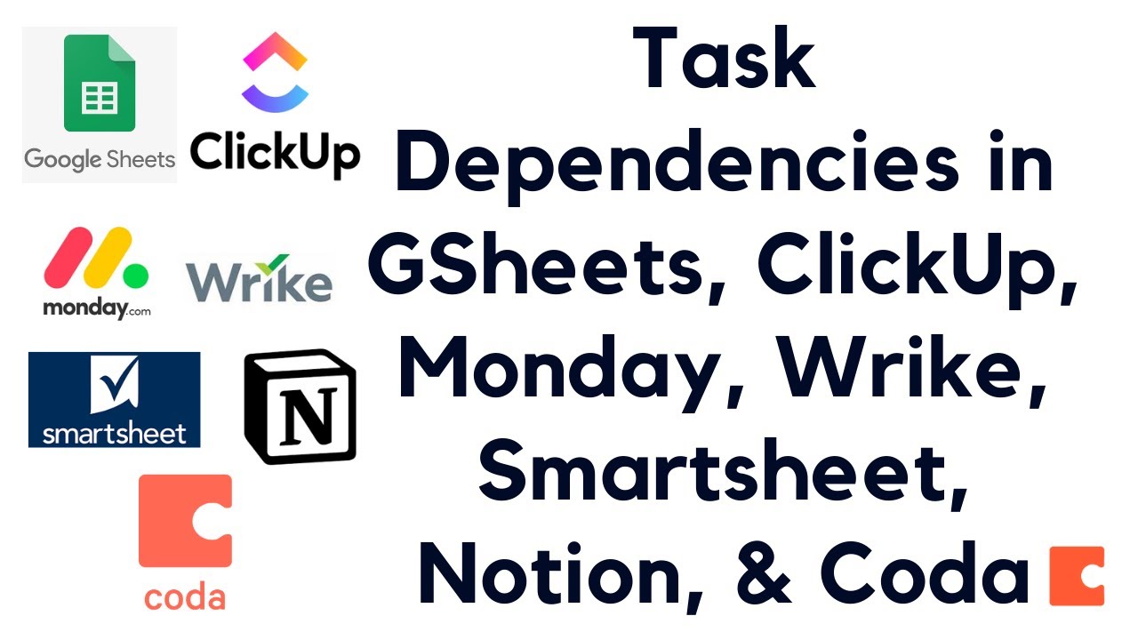 Task dependencies & durations in Google Sheets, ClickUp, Monday, Wrike, SmartSheet, Notion, and Coda