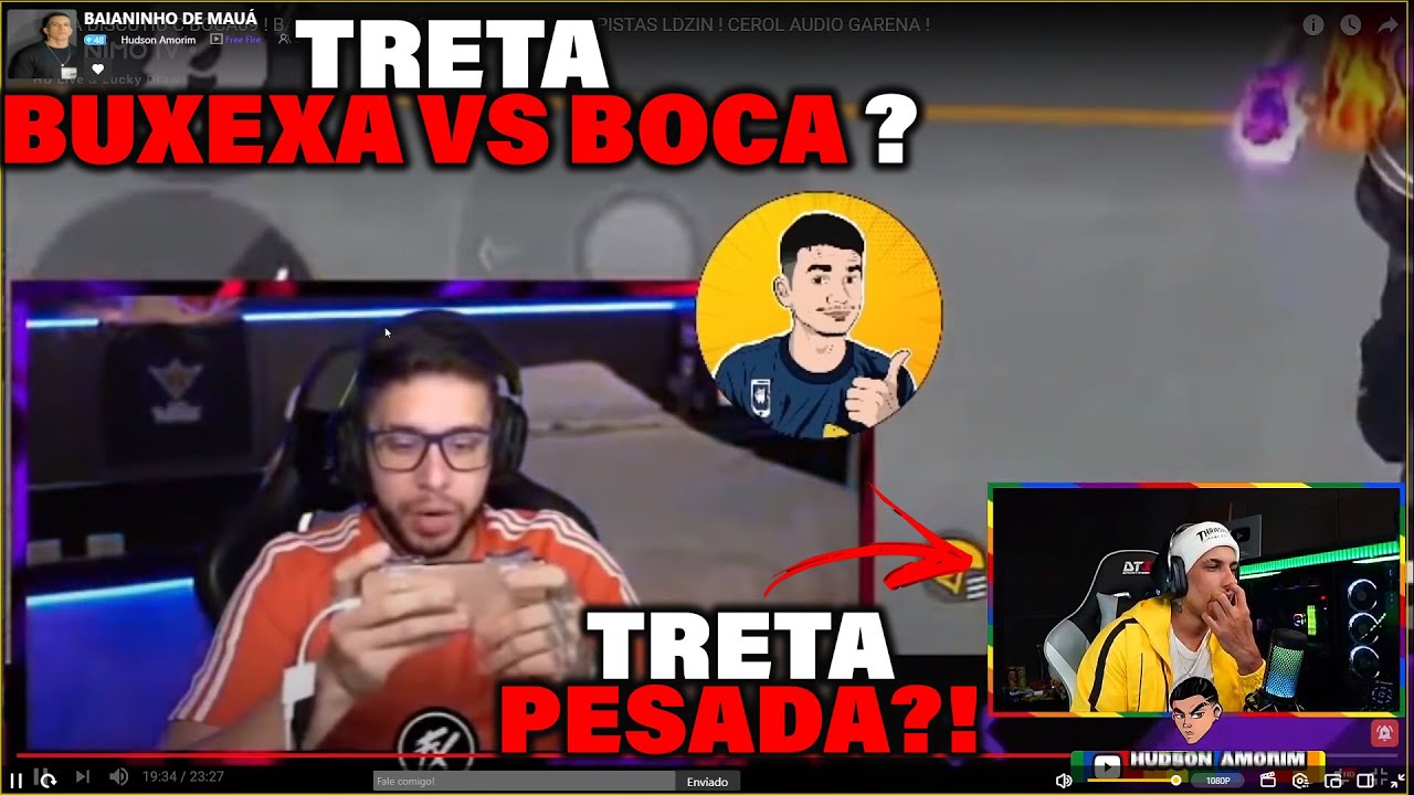 HUDSON AMORIM REAGINDO - TRETA PESADA ?! BUXEXA E BOCA DE 09 BUXEXA FICA CHATEADO