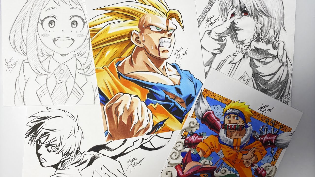 30 min of Anime Drawing/30 min de Desenhos de Animes