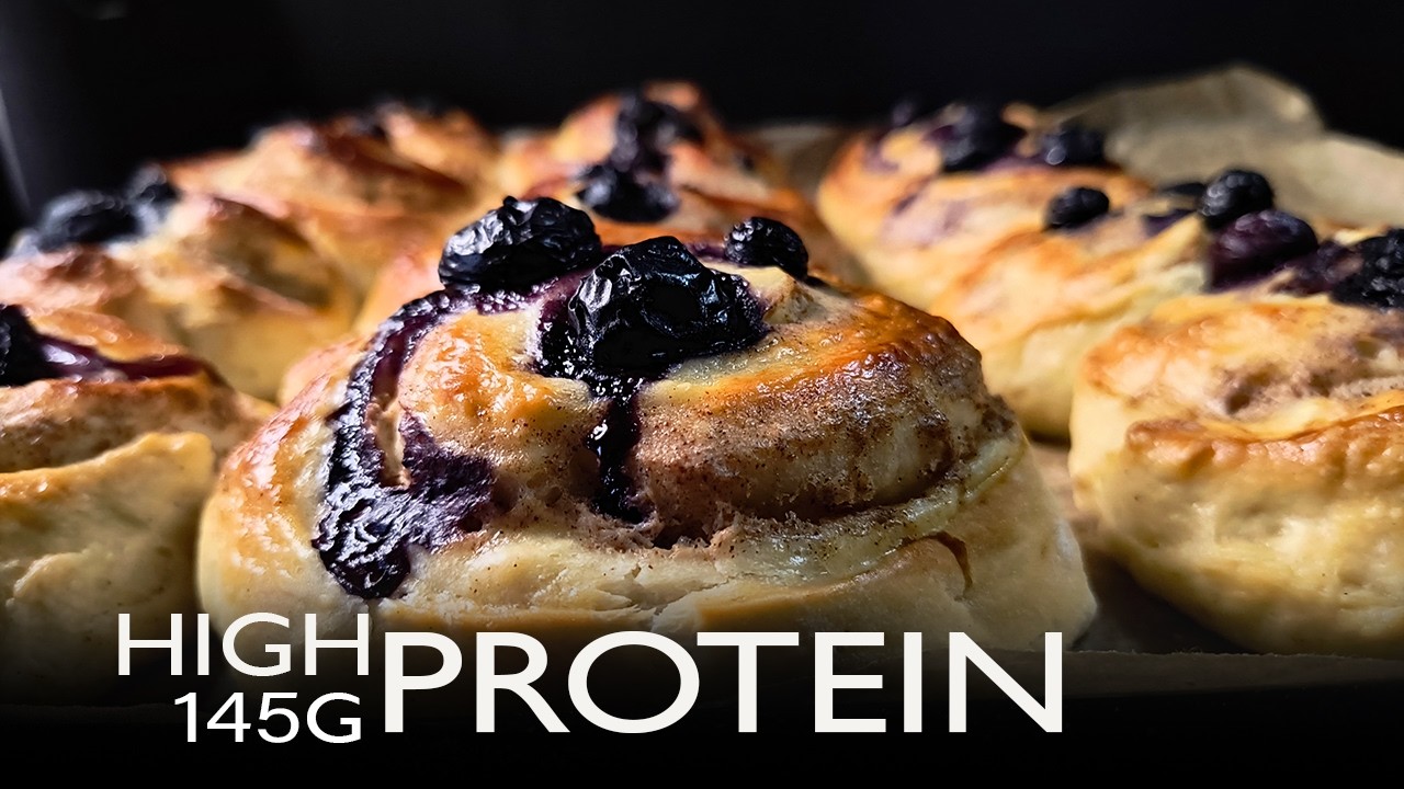 High Protein Blueberry Rolls (145g Protein) | Proteinowe Ślimaczki z Borówkami