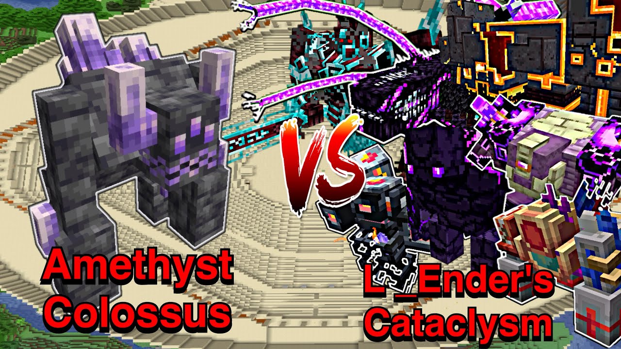 Minecraft |Mobs Battle| Amethyst Colossus (The Predators)VS L_Ender 's Cataclysm