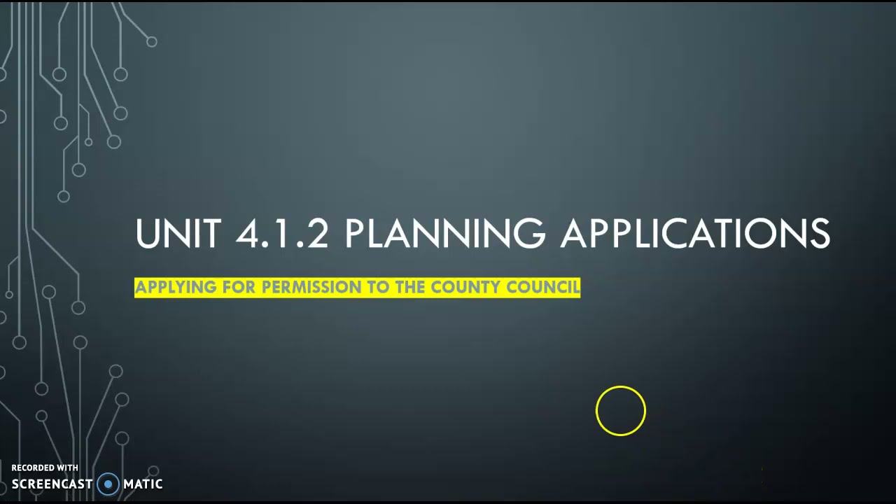 Unit 4.1.2 Planning Applications