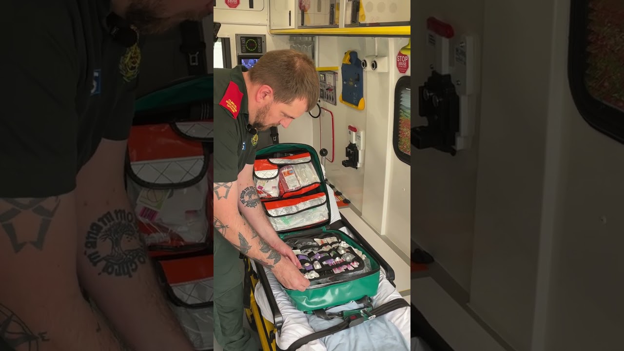 Inside a paramedics bag
